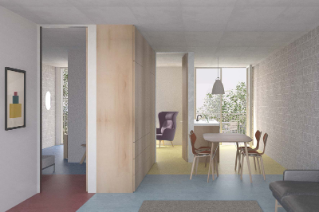 Visualisierung Innenraum Wohnung (© Donet Schäfer Reimer Architekten, Zürich)